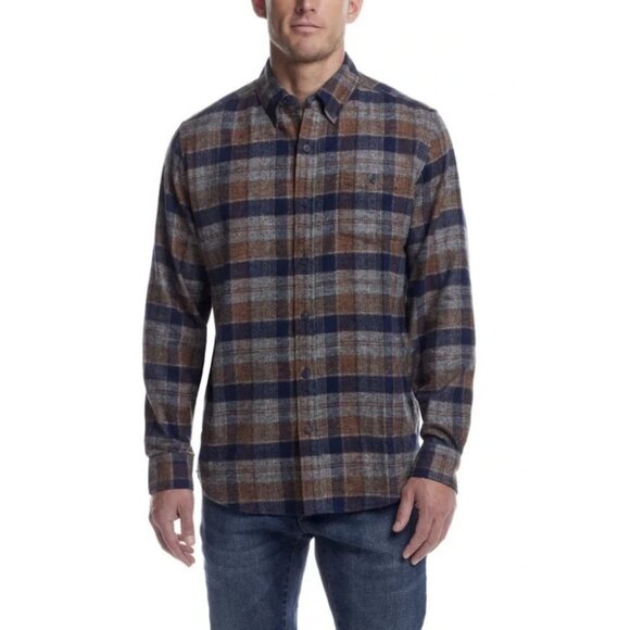 NEW Weatherproof Vintage Men's S Button-Front Plaid Flannel Shirt  #L75 - Picture 1 of 11